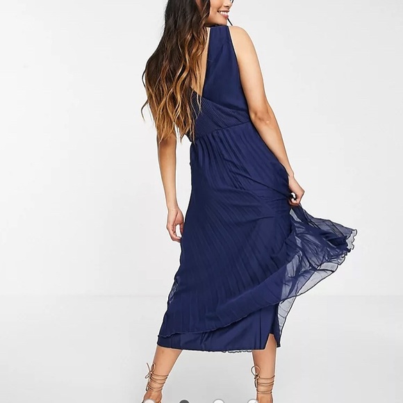 COPY - NWT ASOS midi dress, navy blue - Picture 2 of 2
